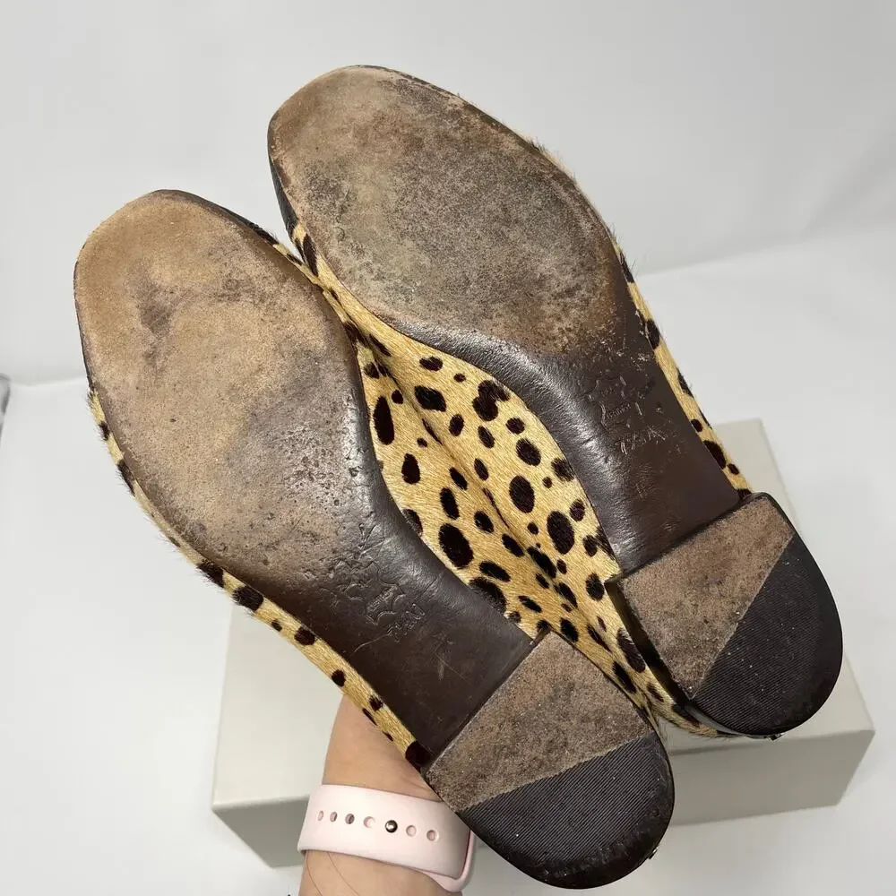 Tory Burch Cheetah Calf Hair Priscilla Leather Flats (7.5)
